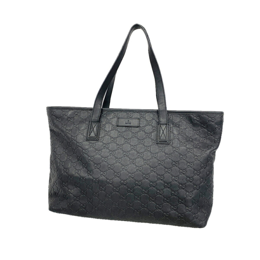 Gucci bag/tote bag, Guccissima 211137, leather, black/champagne, women's.